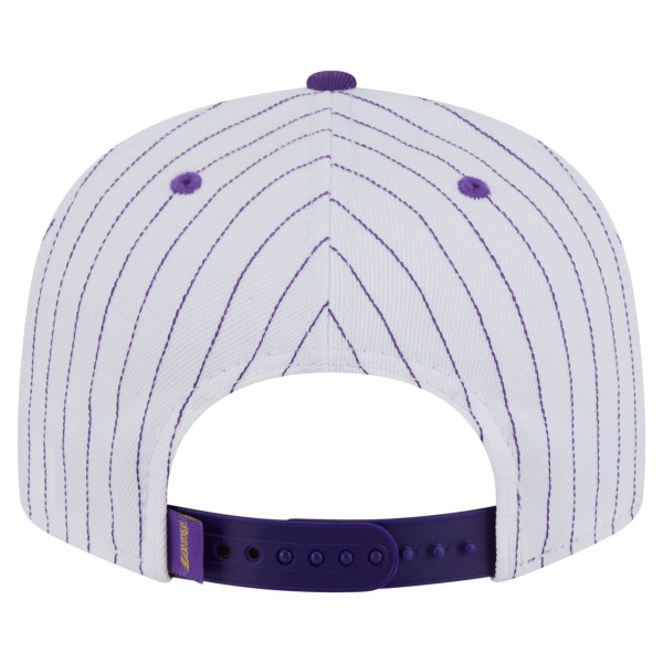 Бейсболка Los Angeles Lakers New Era White Deceptor Pinstripe 9FIFTY Snapback