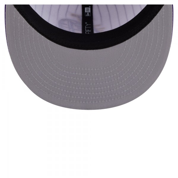 Бейсболка Los Angeles Lakers New Era White Deceptor Pinstripe 9FIFTY Snapback
