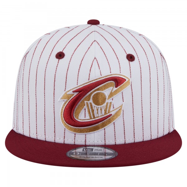 Бейсболка Cleveland Cavaliers New Era White Deceptor Pinstripe 9FIFTY Snapback