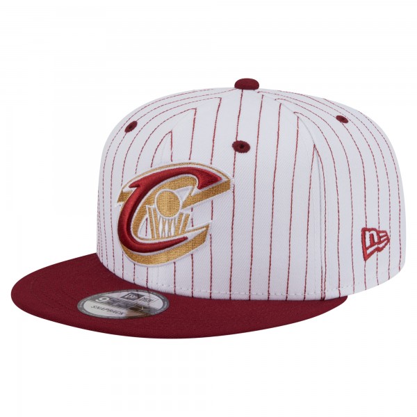 Бейсболка Cleveland Cavaliers New Era White Deceptor Pinstripe 9FIFTY Snapback