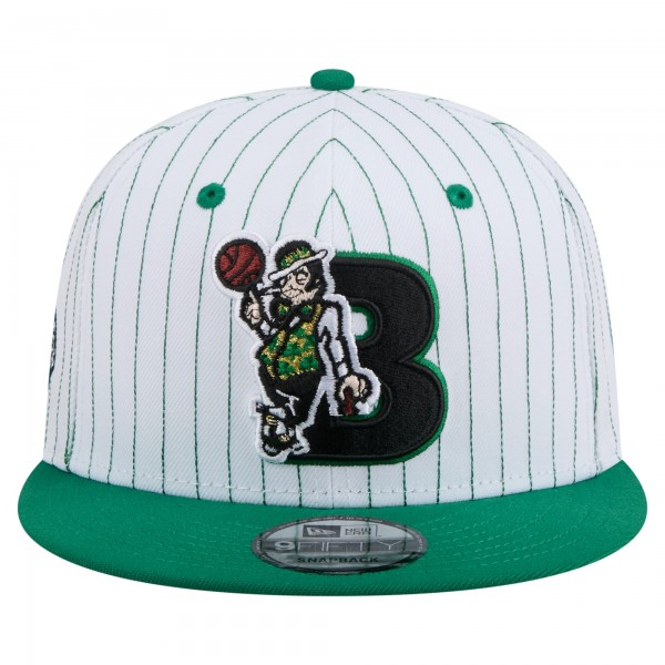 Бейсболка Boston Celtics New Era White Deceptor Pinstripe 9FIFTY Snapback