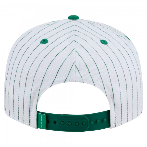 Бейсболка Boston Celtics New Era White Deceptor Pinstripe 9FIFTY Snapback