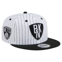 Бейсболка Brooklyn Nets New Era White Deceptor Pinstripe 9FIFTY Snapback