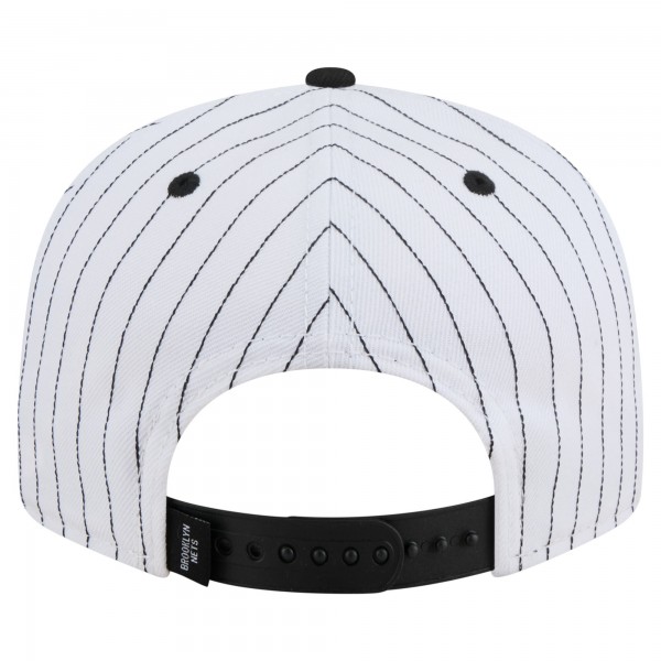 Бейсболка Brooklyn Nets New Era White Deceptor Pinstripe 9FIFTY Snapback