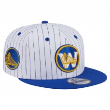 Бейсболка Golden State Warriors New Era White Deceptor Pinstripe 9FIFTY Snapback