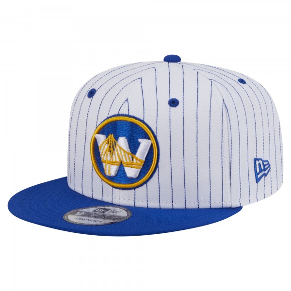 Бейсболка Golden State Warriors New Era White Deceptor Pinstripe 9FIFTY Snapback
