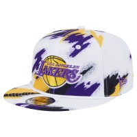 Бейсболка Los Angeles Lakers New Era White Paint 9FIFTY Snapback