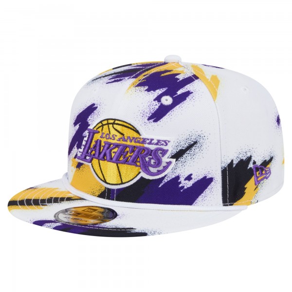 Бейсболка Los Angeles Lakers New Era White Paint 9FIFTY Snapback
