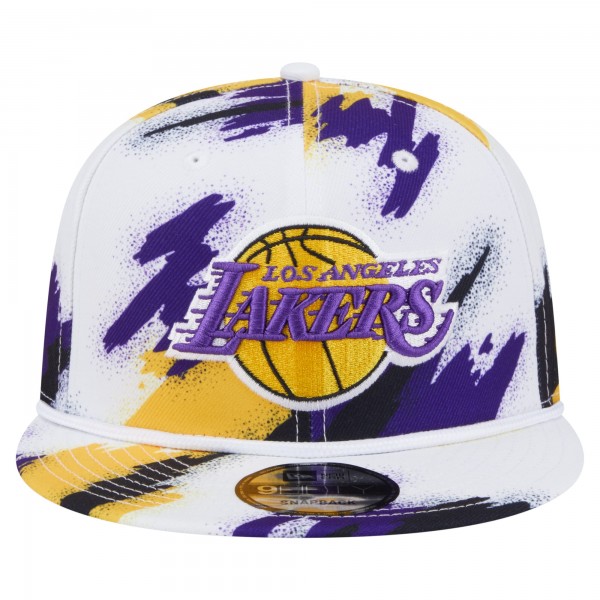 Бейсболка Los Angeles Lakers New Era White Paint 9FIFTY Snapback