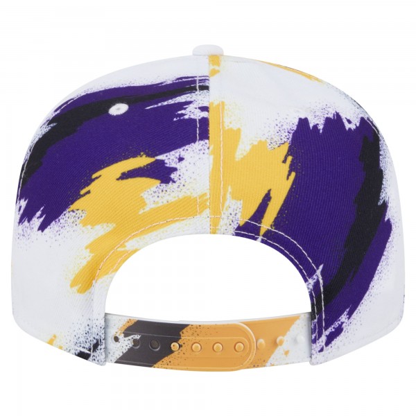 Бейсболка Los Angeles Lakers New Era White Paint 9FIFTY Snapback