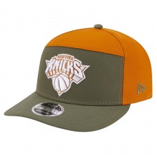 Бейсболка New York Knicks New Era Olive/Burnt Orange Two-Tone Color Pack Split Panel 9FIFTY