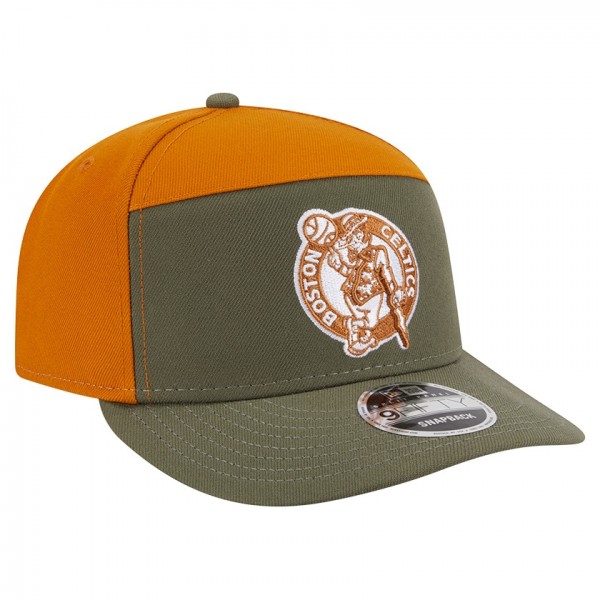 Бейсболка Boston Celtics New Era Olive/Burnt Orange Two-Tone Color Pack Split Panel 9FIFTY