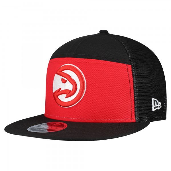 Бейсболка Atlanta Hawks New Era Red/Black Outdoor Split Panel 9FIFTY Snapback