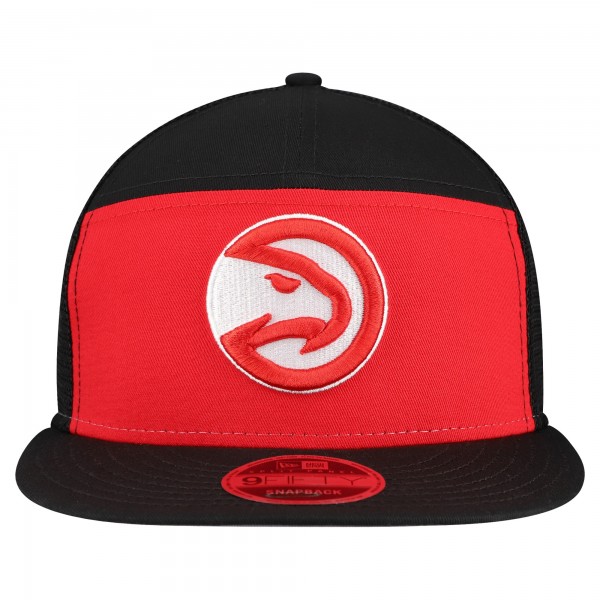 Бейсболка Atlanta Hawks New Era Red/Black Outdoor Split Panel 9FIFTY Snapback