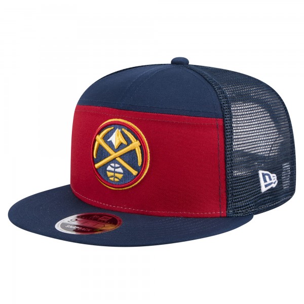 Бейсболка Denver Nuggets New Era Red/Navy Outdoor Split Panel 9FIFTY Snapback