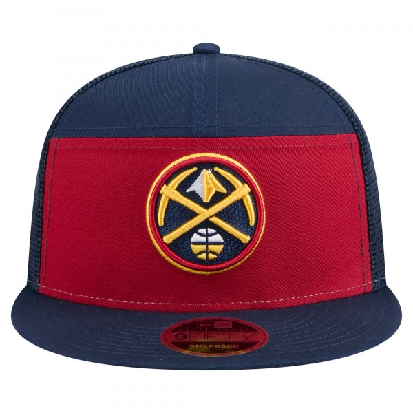 Бейсболка Denver Nuggets New Era Red/Navy Outdoor Split Panel 9FIFTY Snapback