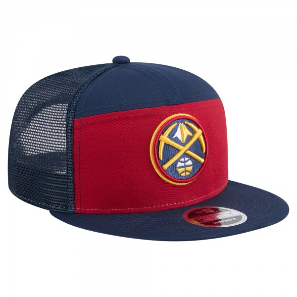 Бейсболка Denver Nuggets New Era Red/Navy Outdoor Split Panel 9FIFTY Snapback