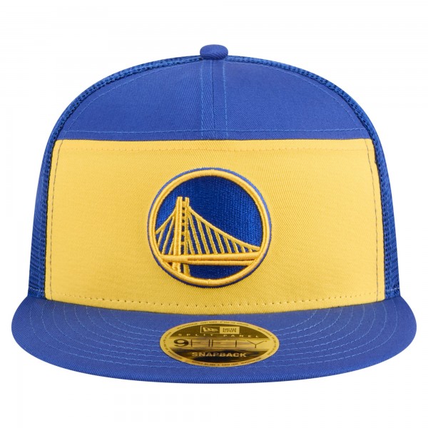 Бейсболка Golden State Warriors New Era Gold/Royal Outdoor Split Panel 9FIFTY Snapback