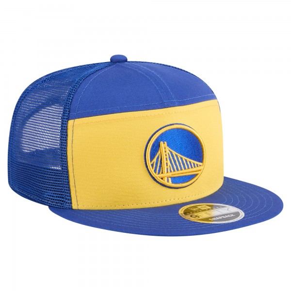 Бейсболка Golden State Warriors New Era Gold/Royal Outdoor Split Panel 9FIFTY Snapback