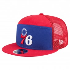 Бейсболка Philadelphia 76ers New Era Royal/Red Outdoor Split Panel 9FIFTY Snapback