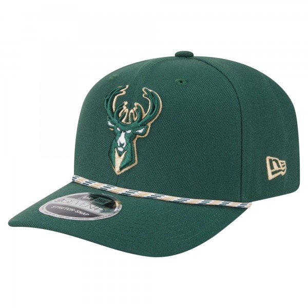 Бейсболка Milwaukee Bucks New Era Hunter Green Rope 9SEVENTY