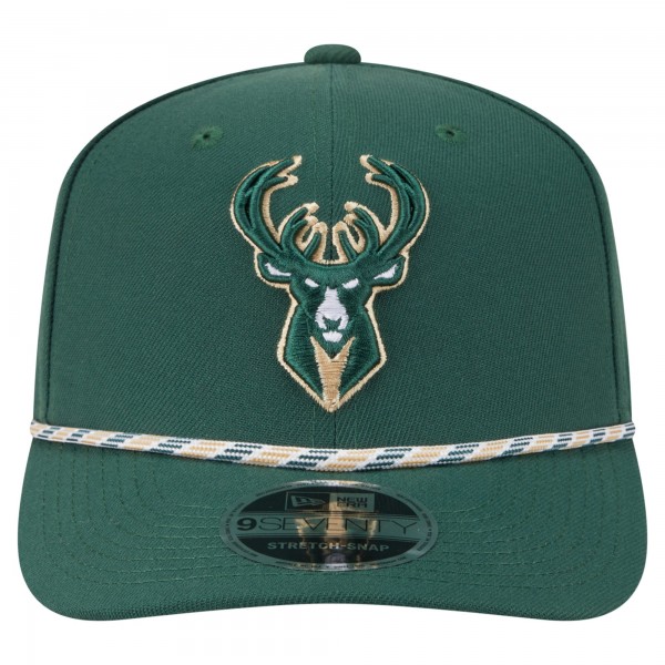 Бейсболка Milwaukee Bucks New Era Hunter Green Rope 9SEVENTY