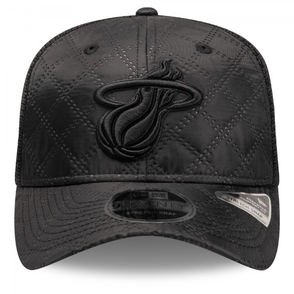 Бейсболка Miami Heat New Era Black Quilted Nylon 9SEVENTY Trucker