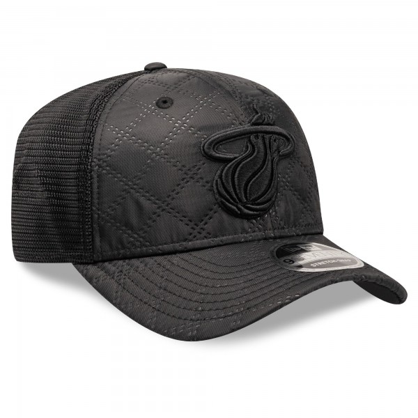 Бейсболка Miami Heat New Era Black Quilted Nylon 9SEVENTY Trucker