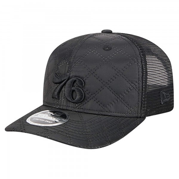 Бейсболка Philadelphia 76ers New Era Black Quilted 9SEVENTY Trucker