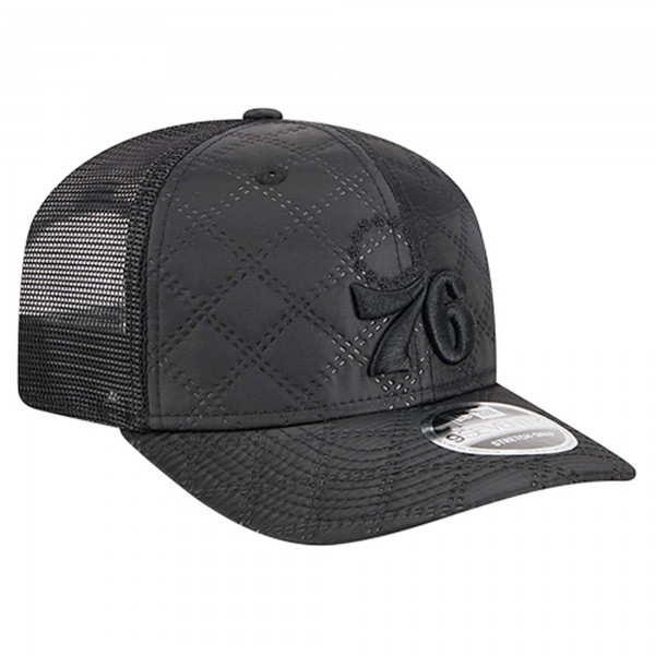 Бейсболка Philadelphia 76ers New Era Black Quilted 9SEVENTY Trucker