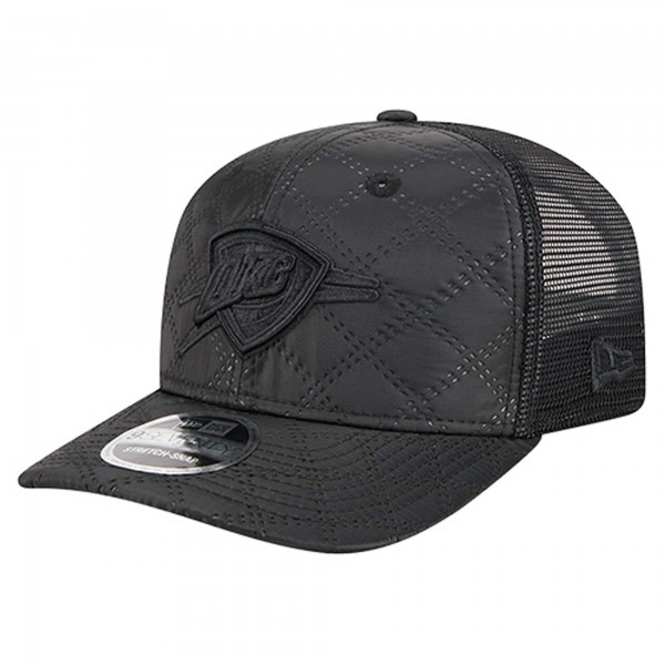 Бейсболка Oklahoma City Thunder New Era Black Quilted 9SEVENTY Trucker