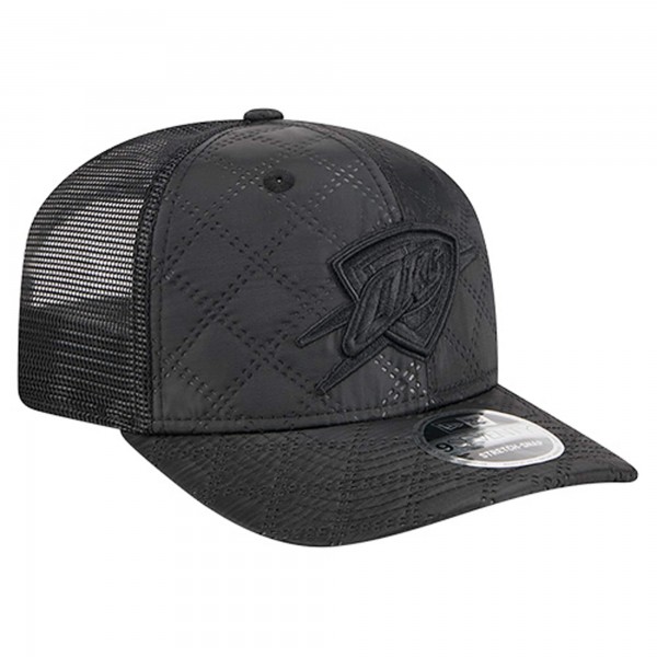 Бейсболка Oklahoma City Thunder New Era Black Quilted 9SEVENTY Trucker