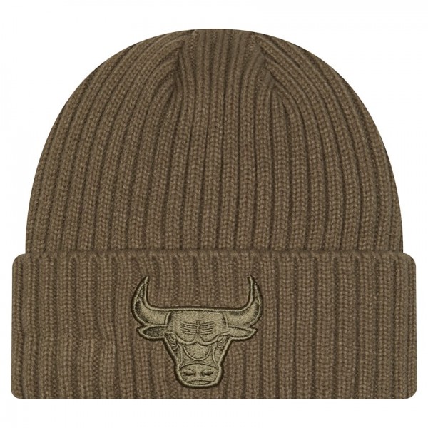 Бейсболка Chicago Bulls New Era Olive Color Pack Cuffed Knit