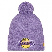 Шапка с помпоном Los Angeles Lakers New Era Purple Marled