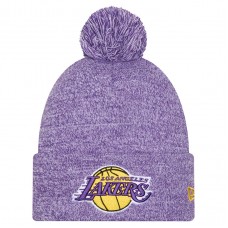 Шапка с помпоном Los Angeles Lakers New Era Purple Marled
