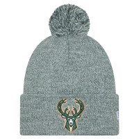 Шапка с помпоном Milwaukee Bucks New Era Hunter Green Marled
