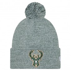 Шапка с помпоном Milwaukee Bucks New Era Hunter Green Marled