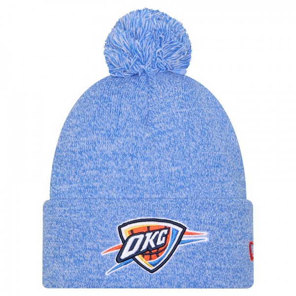 Шапка с помпоном Oklahoma City Thunder New Era Blue Marled