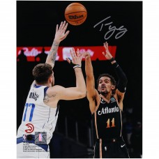Trae Young Atlanta Hawks Autographed Fanatics Authentic 8 x 10 vs. Luka Dončić Photograph