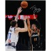 Trae Young Atlanta Hawks Autographed Fanatics Authentic 8 x 10 vs. Luka Dončić Photograph