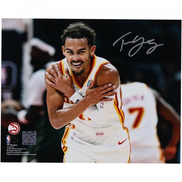 Trae Young Atlanta Hawks Autographed Fanatics Authentic 8 x 10 Celebration Photograph