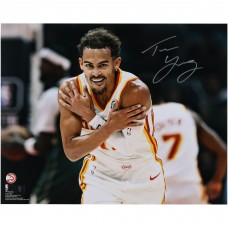 Trae Young Atlanta Hawks Autographed Fanatics Authentic 16 x 20 Celebration Photograph