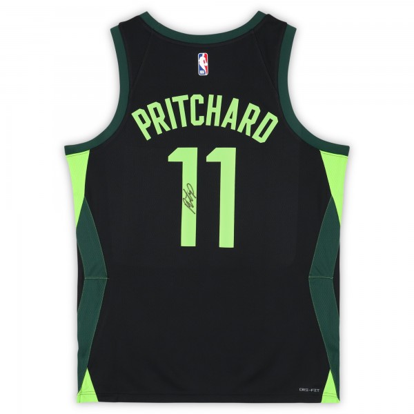 Payton Pritchard Boston Celtics Autographed Fanatics Authentic Black Nike 2024-25 City Edition Swingman Jersey