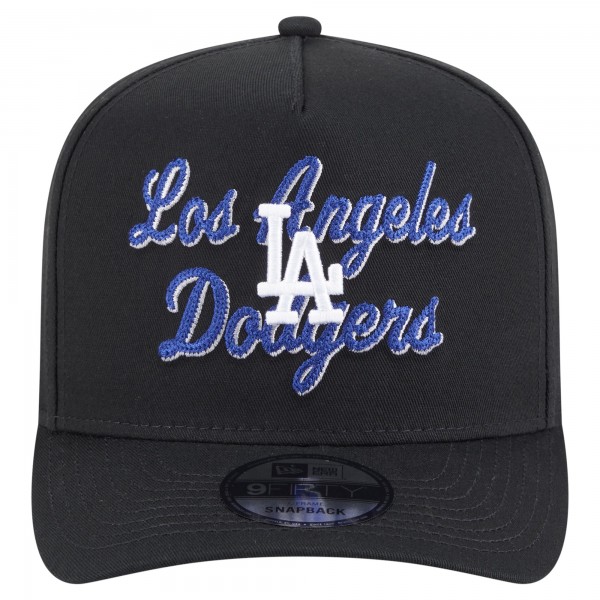 Бейсболка Los Angeles Dodgers New Era Black Chainstitch 9FIFTY A-Frame Snapback