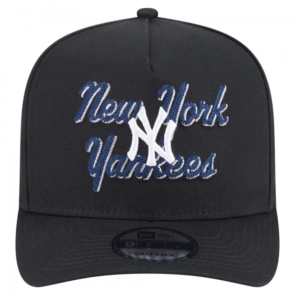 Бейсболка New York Yankees New Era Black Chainstitch 9FIFTY A-Frame Snapback