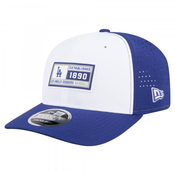 Бейсболка Los Angeles Dodgers New Era White/Royal Established Patch 9SEVENTY