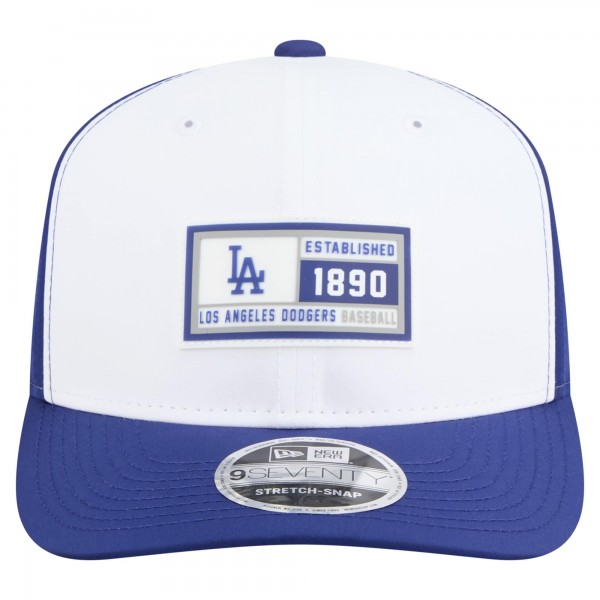 Бейсболка Los Angeles Dodgers New Era White/Royal Established Patch 9SEVENTY