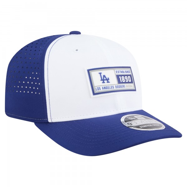 Бейсболка Los Angeles Dodgers New Era White/Royal Established Patch 9SEVENTY
