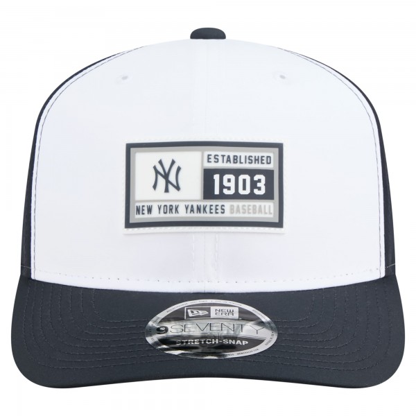 Бейсболка New York Yankees New Era White/Navy Established Patch 9SEVENTY