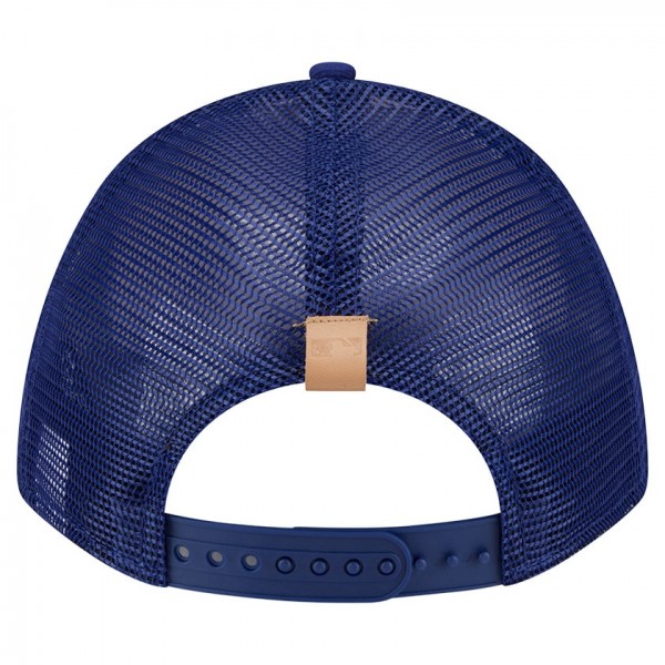 Los Angeles Dodgers New Era Stone/Royal Text A-Frame Trucker 9FORTY Hat